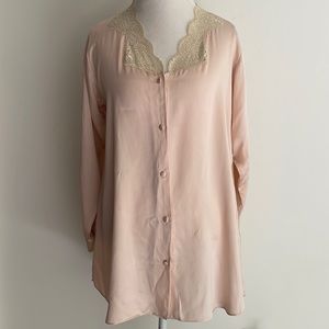 Vintage Treesha Silk Blush Pink Loungewear Top